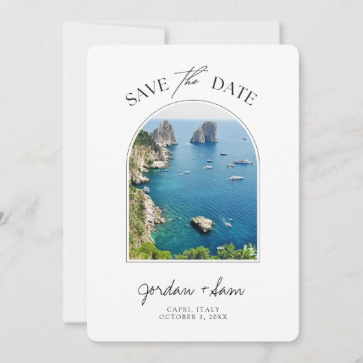Capri Italy Wedding Save the Date Kaart (Voorkant)