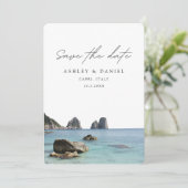 Capri Italy Wedding Save the Date Kaart (Staand voorkant)