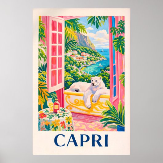 Capri kustposter, Italiaanse Rivièra Reis Poster (Voorkant)