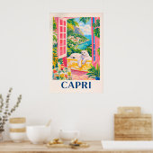 Capri kustposter, Italiaanse Rivièra Reis Poster (Keuken)