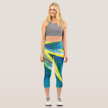 Capri-Leggings in Star Burst Blue