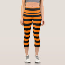 Capri Leggings Oranje zwarte strepen