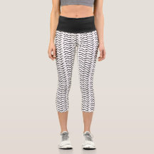 Capri-Leggings voor zwart-wit Abstract golfpatroon