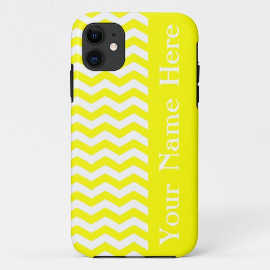 Capri Lemon Wave Chevron met naam Case-Mate iPhone Case (Achterkant)