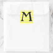 Capri Lemon Wave Chevron Vierkante Sticker (Tas)