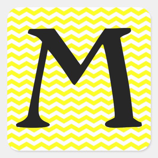 Capri Lemon Wave Chevron Vierkante Sticker (Voorkant)