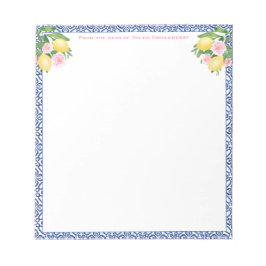  Capri Lemons Blue Tiles | van de bureau van Notitieblok