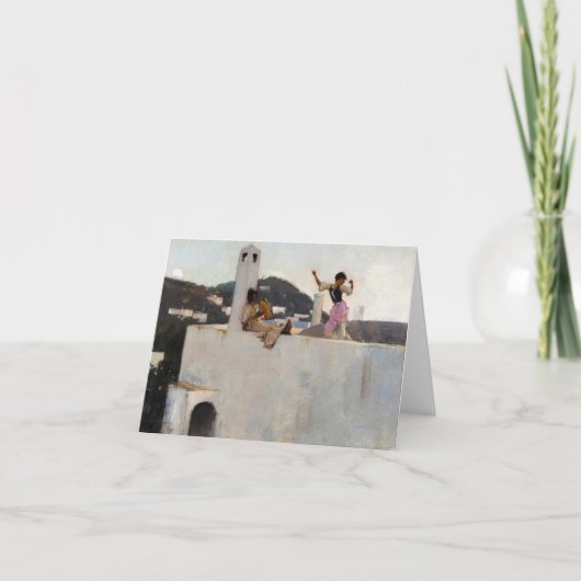 Capri Meisje op een dak van John Singer Sargent Bedankkaart (Voorkant)