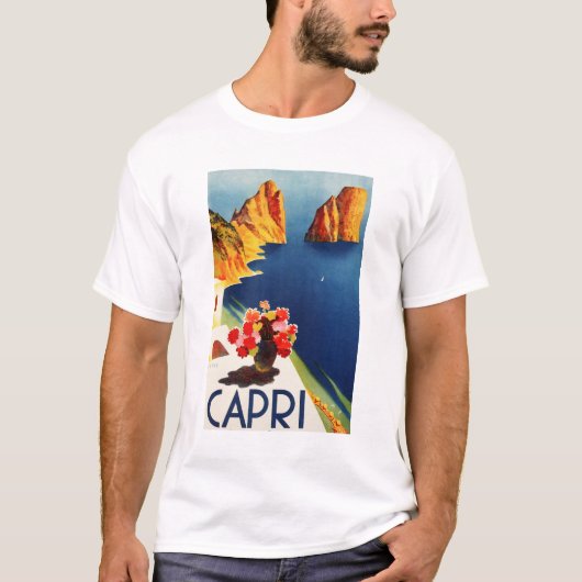 CAPRI NAPLES ITALIË  Art Deco ENIT Toerisme T-shirt (Voorkant)