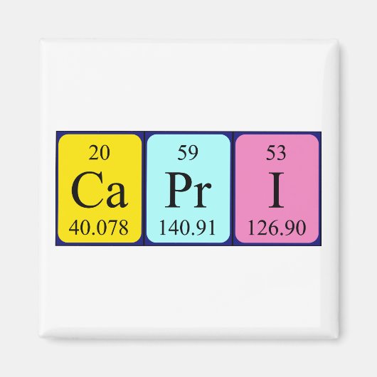Capri periodieke tabelnaam magneet (Voorkant)