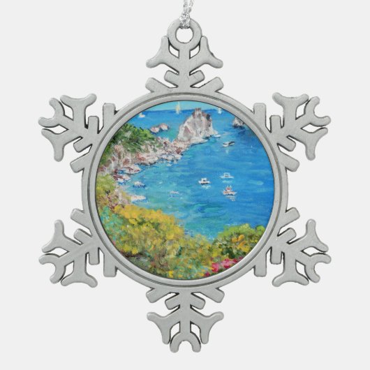 Capri - Pewter Snowflake Ornament (Voorkant)