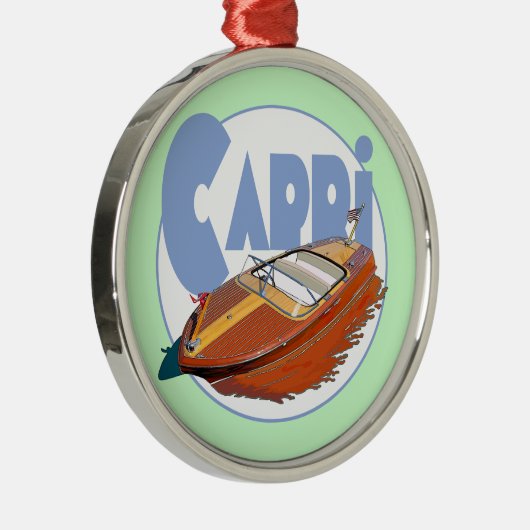 Capri Powerboot Metalen Ornament (Rechts)