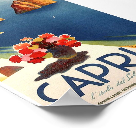 Capri Retro Vintage Travel Poster afdrukken (Hoek)