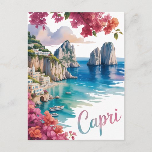 Capri-waterverf Briefkaart (Voorkant)