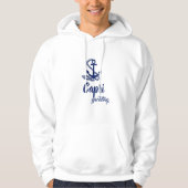 Capri Yachting Blue Anchor op witte maritieme stij Hoodie (Voorkant)