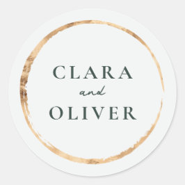 Capri Zeilboot Gouden Ring Trouw Envelope Ronde Sticker