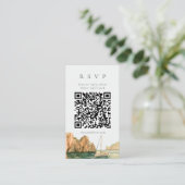 Capri ZeilbootCove Waterverf QR Code RSVP Kaart (Staand voorkant)