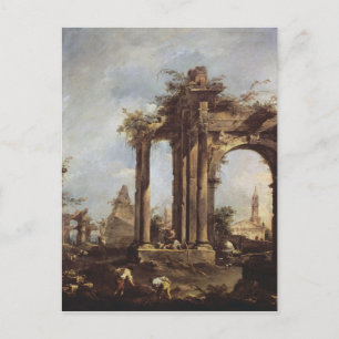 Capriccio met Roman Ruins, een piramide en Briefkaart