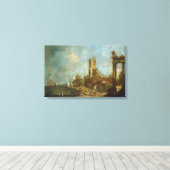 Capriccio of a Harbor Canvas Print (Insitu (Houten vloer))