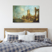 Capriccio of a Harbor Canvas Print (Insitu (Slaapkamer))