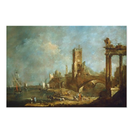 Capriccio of a Harbor Photo Print Foto Afdruk (Voorkant)