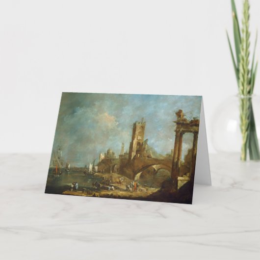 Capriccio of a Harbour Wenskaart Kaart (Voorkant)