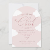 CAPRICE Blush Pink Cloud Nine Arched Baby shower Kaart (Voorkant)
