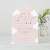 CAPRICE Blush Pink Cloud Nine Arched Baby shower Kaart (Staand voorkant)