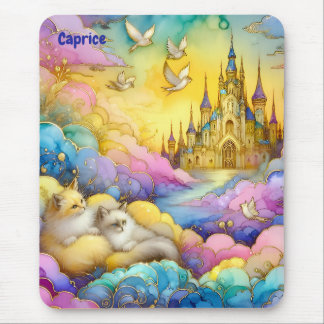 CAPRICE ~ Crystal Castle Clouds Kittens ~ Mousepad Muismat