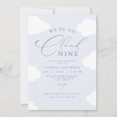 CAPRICE Dusty Blue Cloud Nine Baby shower Kaart (Voorkant)