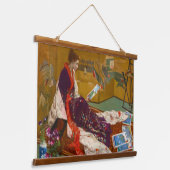 Caprice in de Paarse en de goudhoutsector Hangend Wandkleed (Gebogen)