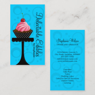 capricieuze Blauwe Bakkerij Cupcake Visitekaartje