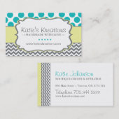 Capricieuze Chevron en Stip - het Ontwerp van de Visitekaartje (Voorkant / Achterkant)