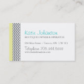 Capricieuze Chevron en Stip - het Ontwerp van de Visitekaartje (Achterkant)