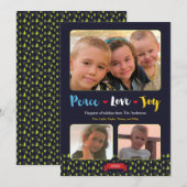 Capricieuze Vrede, Liefde & Vreugde Vakantie 3 Feestdagenkaart (Voorkant / Achterkant)