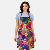 Capricious Happy Kleurrijke Bloemen Origineel Kuns Schort (Gedragen)