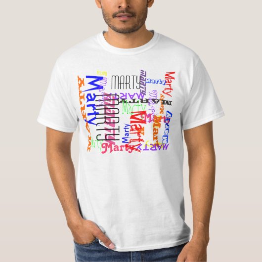 Capricious Herhalende Naam Collage T-shirt (Voorkant)