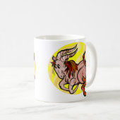 Capricorn 1970s stijl Schilderen met symbool Koffiemok (Voorkant rechts)