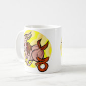 Capricorn 1970s stijl Schilderen met symbool Koffiemok (Voorkant links)