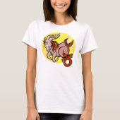 Capricorn 1970s stijl Schilderen met symbool T-shirt (Voorkant)