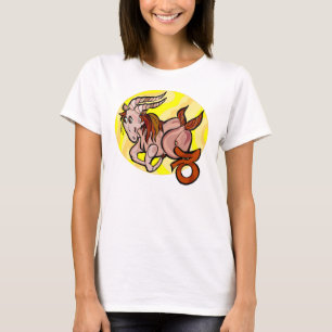 Capricorn 1970s stijl Schilderen met symbool T-shirt