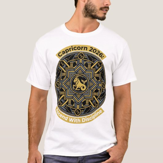 Capricorn 2026 Zodiac Mandala | Earth Sign Astro T-shirt (Voorkant)