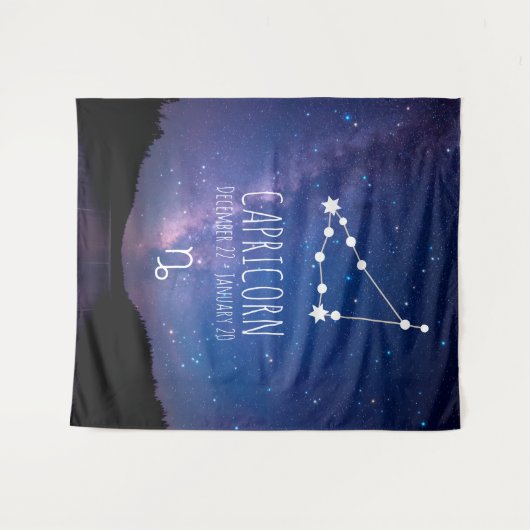 Capricorn | Aangepaste astrologie Tapestry Wandkleed (Voorkant (horizontaal))
