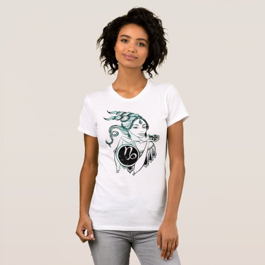 Capricorn Art Deco Lady T-shirt (Voorkant volledig)