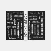 Capricorn Astrological Fleece Deken (Voorkant (Horizontaal))