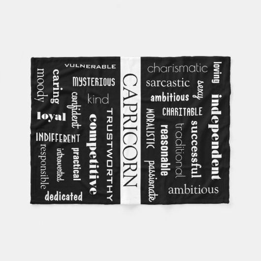 Capricorn Astrological Fleece Deken (Voorkant (Horizontaal))