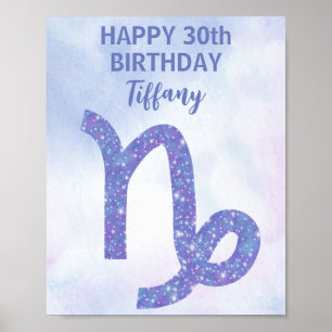  Capricorn Astrology Custom Birthday Party Poster