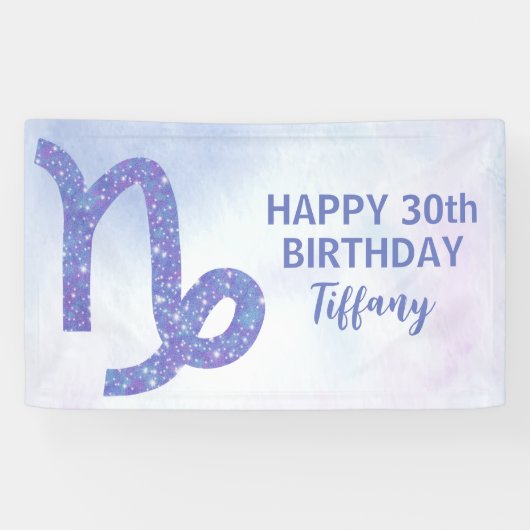 Capricorn Astrology Custom Birthday Party Spandoek (Horizontaal)