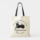 Capricorn Astrology Zodiac Black White Tote Bag (Achterkant)