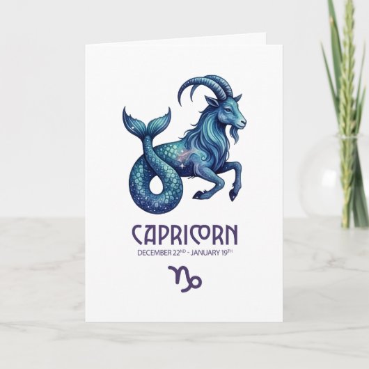 Capricorn Birthday Card Feestdagen Kaart (Voorkant)